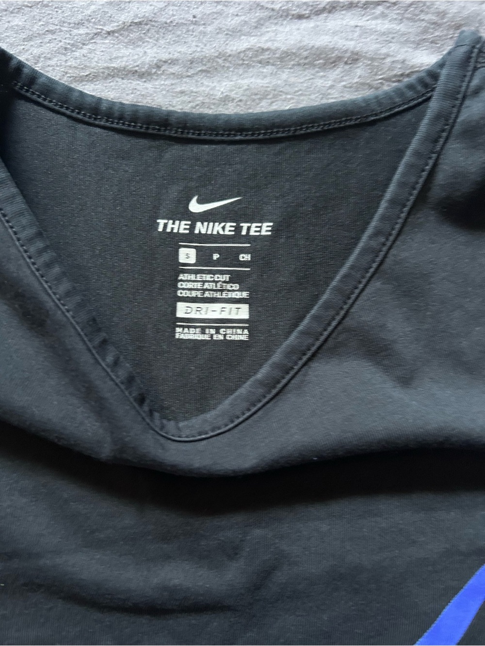 Nike Black Tank Top with Blue Swoosh Accent - Picture 2 of 3